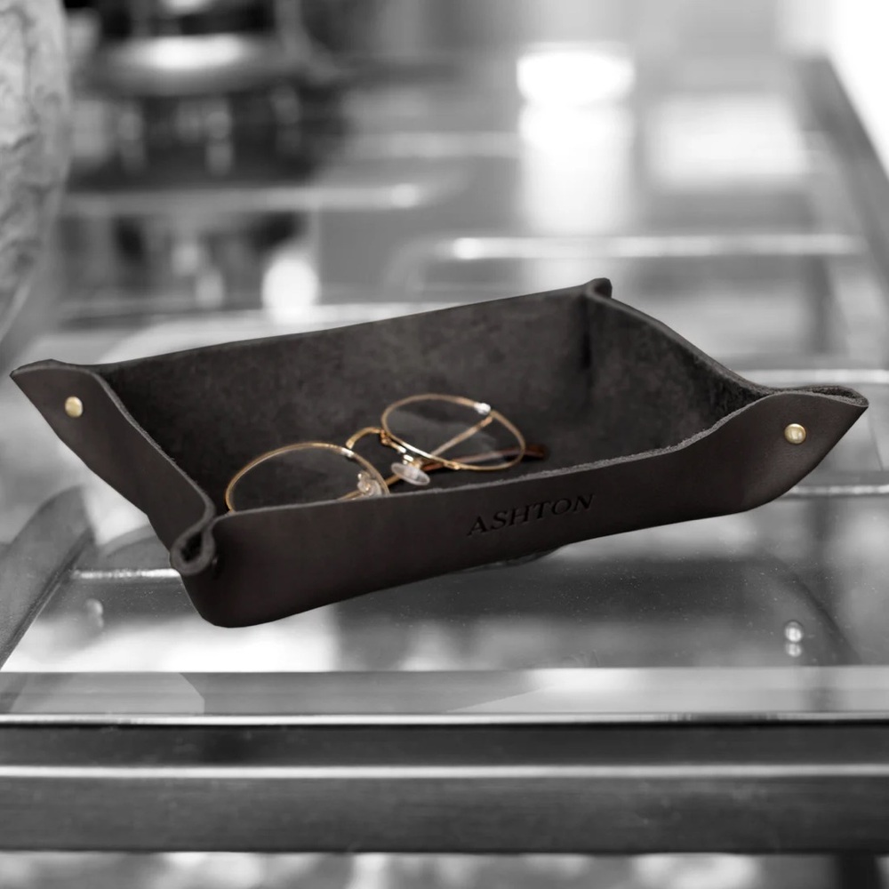 Leather Rivet Valet Catchall Tray - Picture 10 of 12
